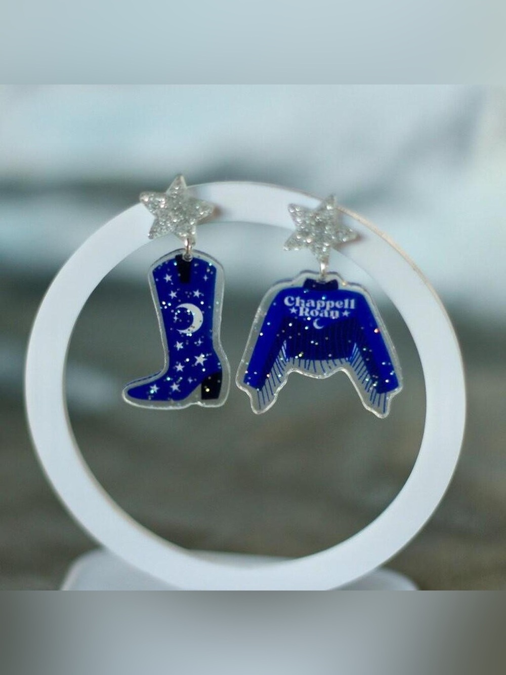 Blue Star Cowboy Boot & Jacket Drop Earrings Chappell Roan Midwest Princess CR